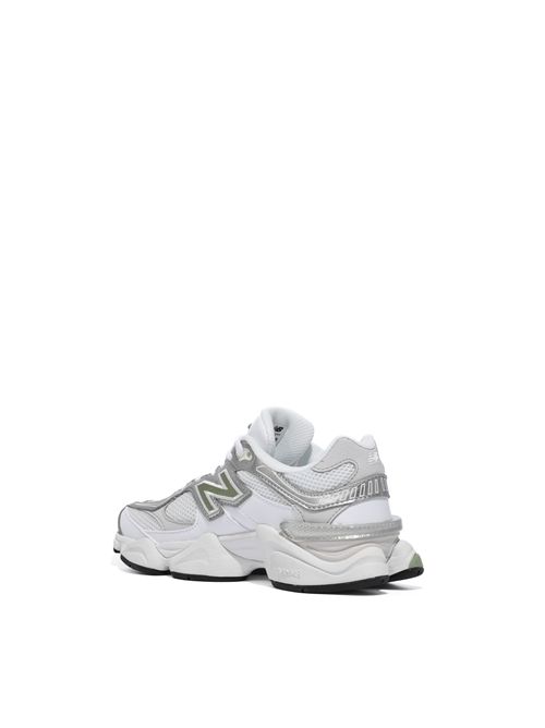 Sneakers 9060 3B6 in pelle e mesh White Silver Green NEW BALANCE | U90603B6